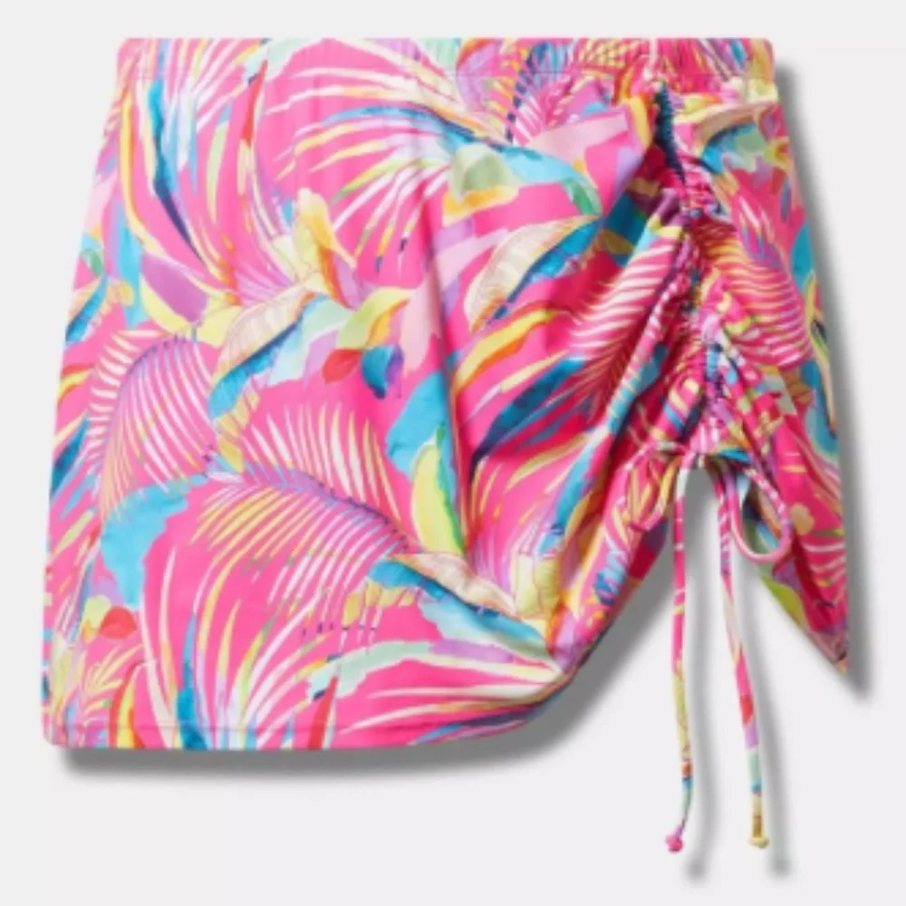 torrid Pink Multi Swirl Swim Skirt
